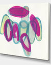 Fuchsia And Blue Scribble I - Mid-Century Modern Premium Canvas Wall Art