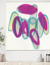 Fuchsia And Blue Scribble I - Mid-Century Modern Premium Canvas Wall Art