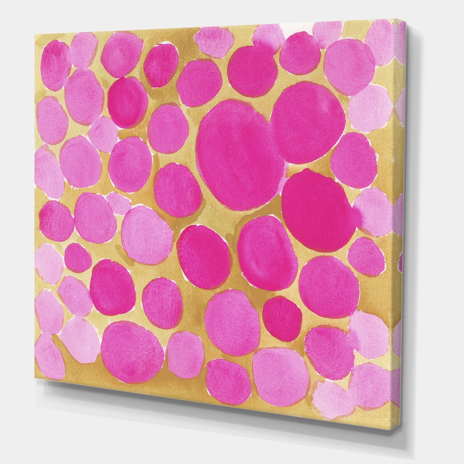 Pink Pebbles - Mid-Century Modern Canvas Art Print