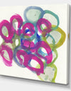 Fuchsia And Blue Scribble III - Mid-Century Modern Premium Canvas Wall Art
