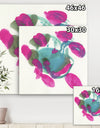 Fuchsia And Blue Scribble IV - Mid-Century Modern Canvas Wall Art