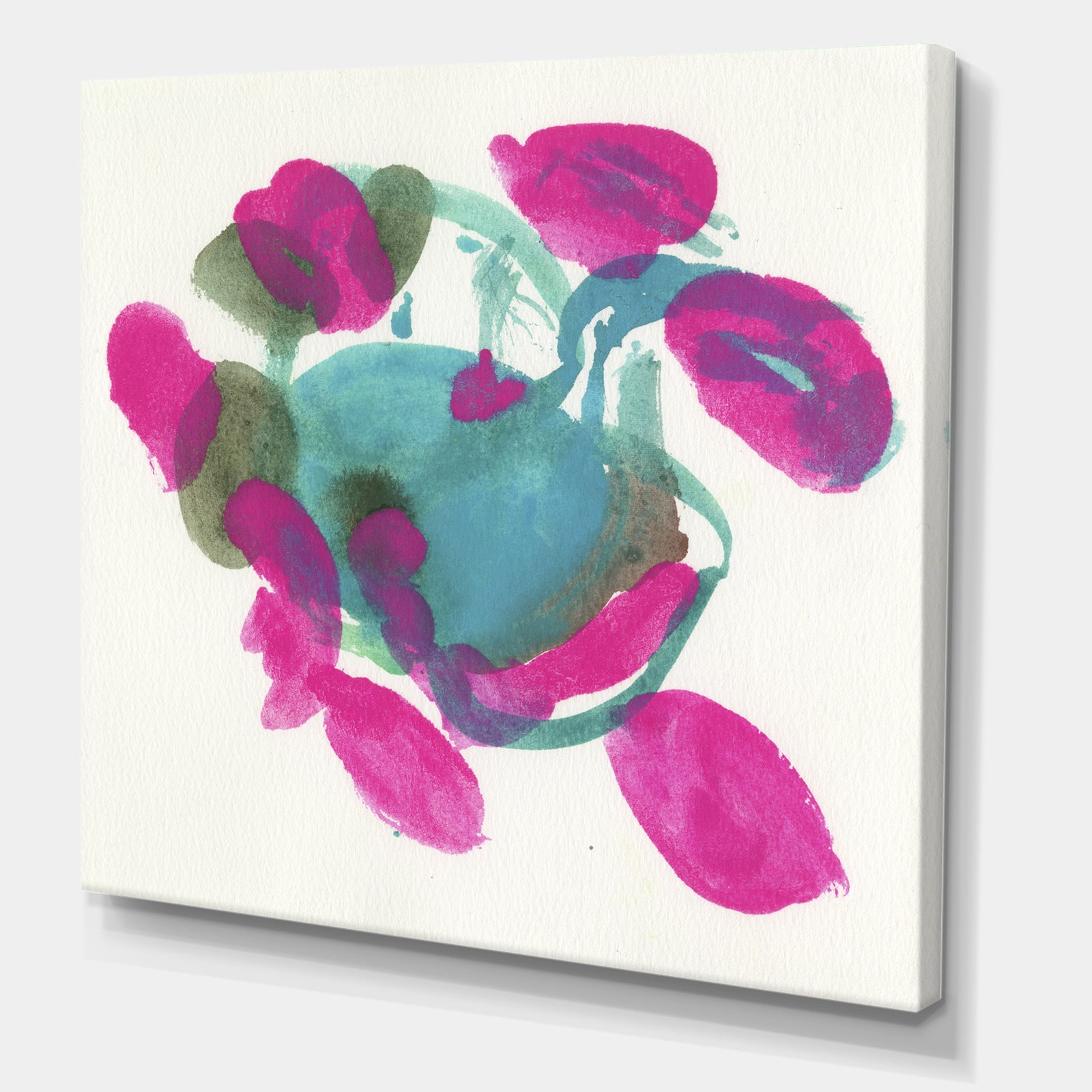 Fuchsia And Blue Scribble IV - Mid-Century Modern Canvas Wall Art