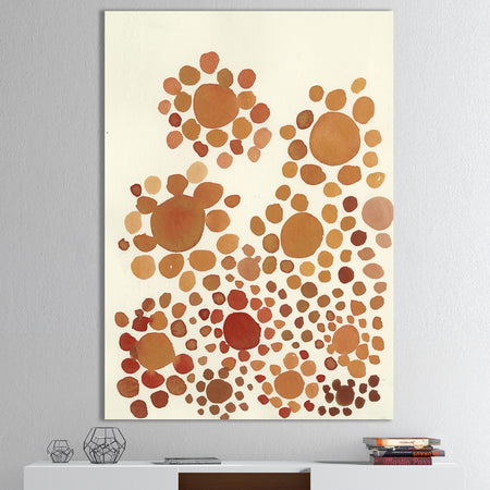 Terracota Petals Outburs - Mid-Century Modern Canvas Art Print