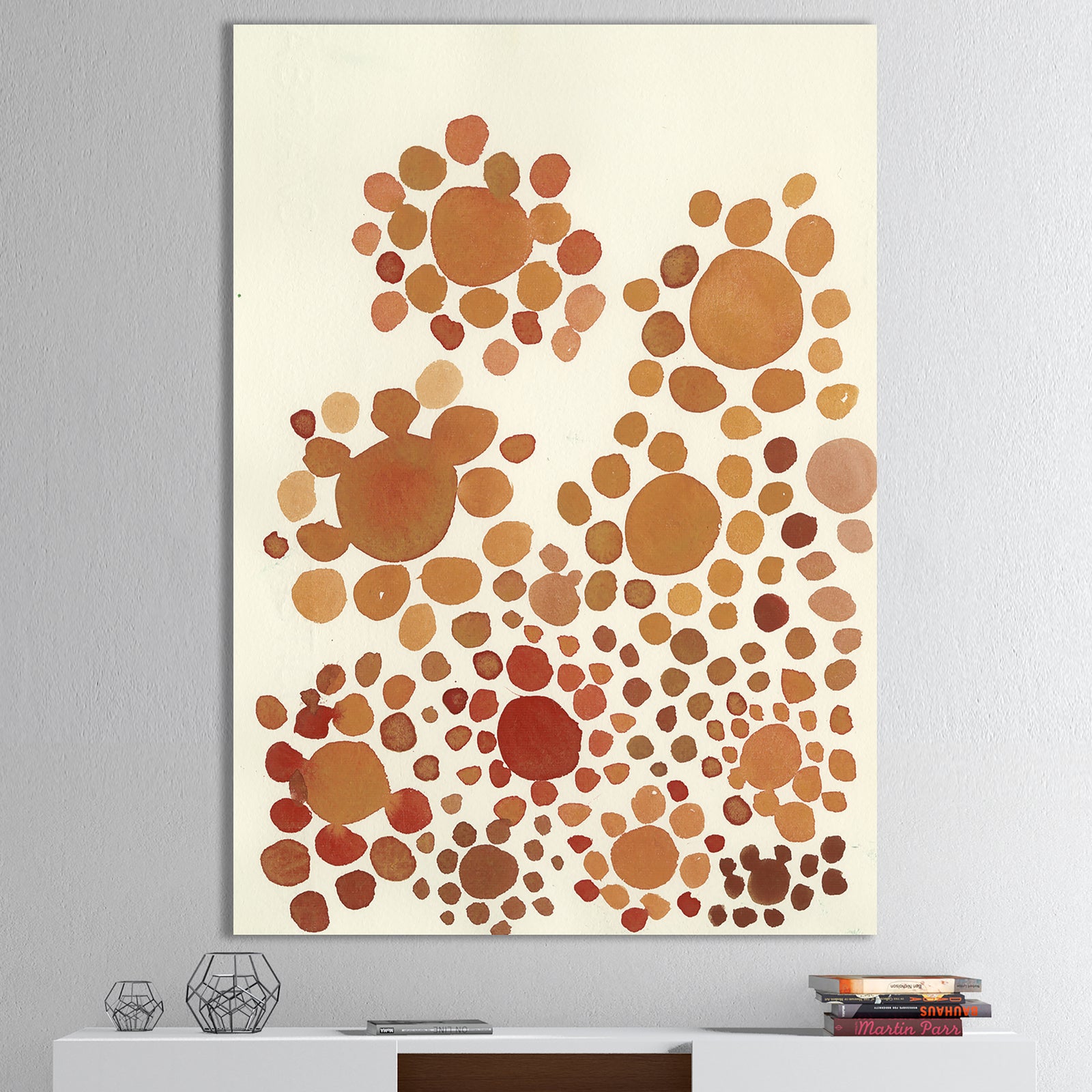 Terracota Petals Outburs - Mid-Century Modern Canvas Art Print