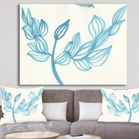 Blooming Blue - Mid-Century Modern Gallery-wrapped Canvas