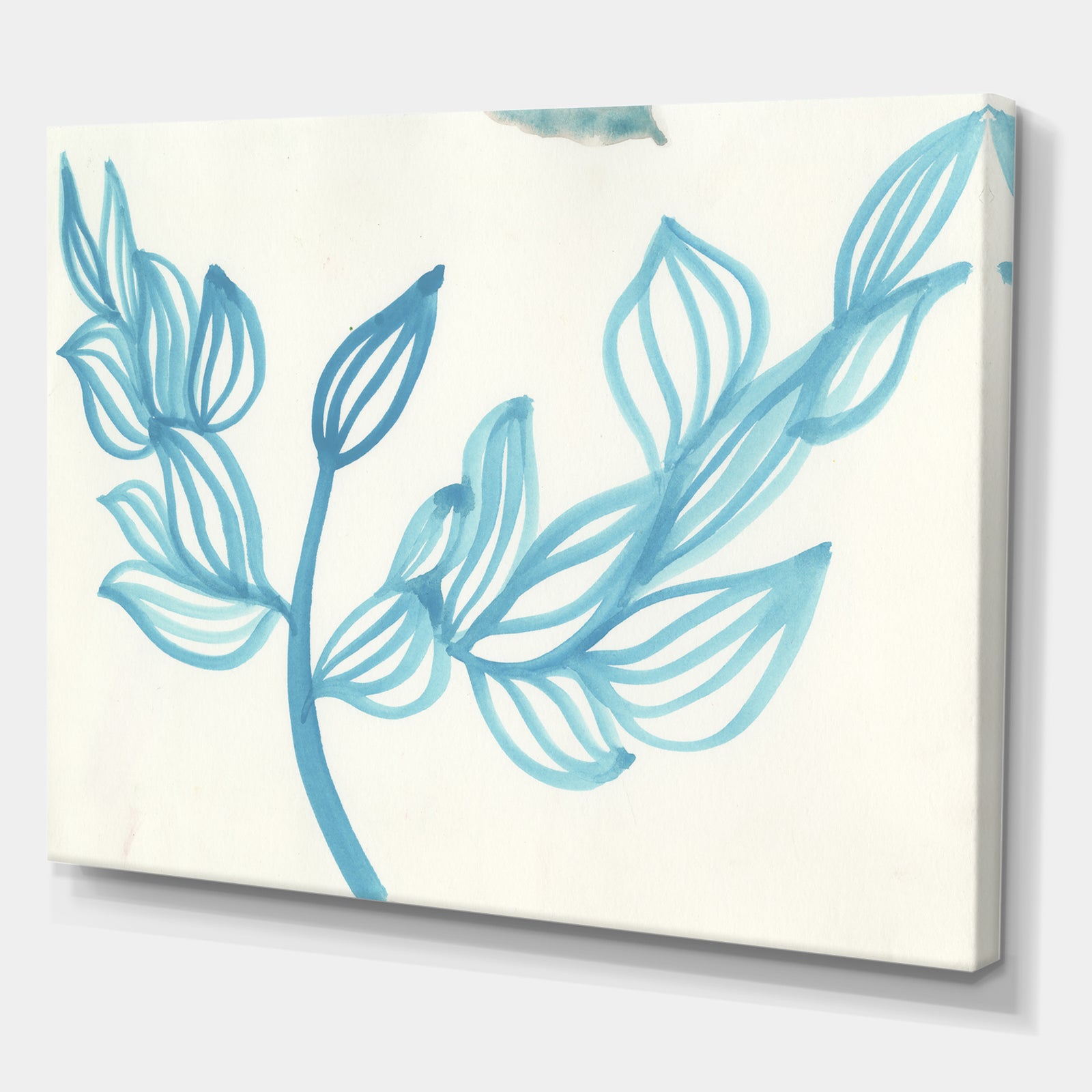 Blooming Blue - Mid-Century Modern Gallery-wrapped Canvas