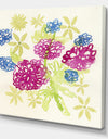 Purple and Blue Dahlias In The Green - Mid-Century Modern Premium Canvas Wall Art