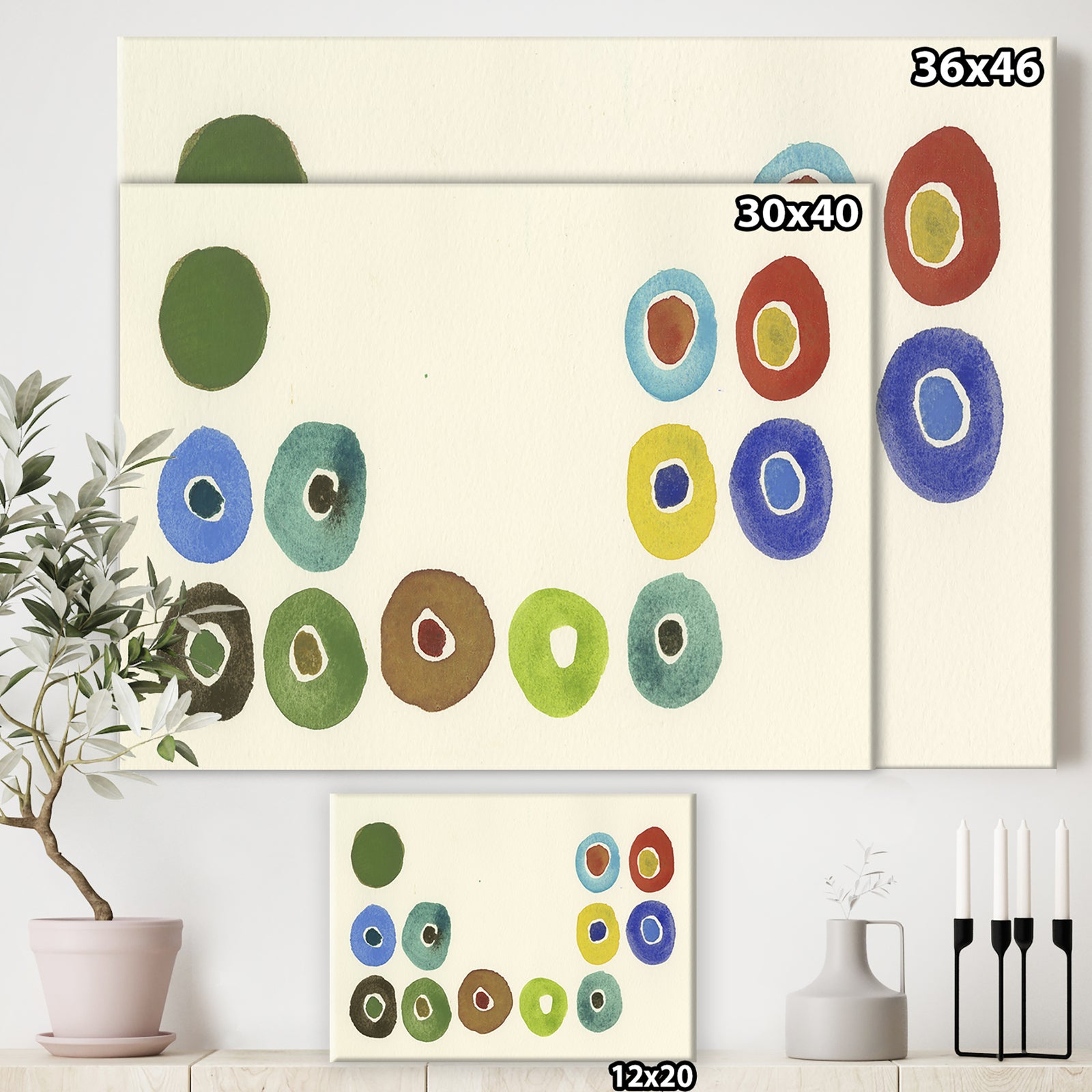 Circular Composition I - Mid-Century Modern Gallery-wrapped Canvas