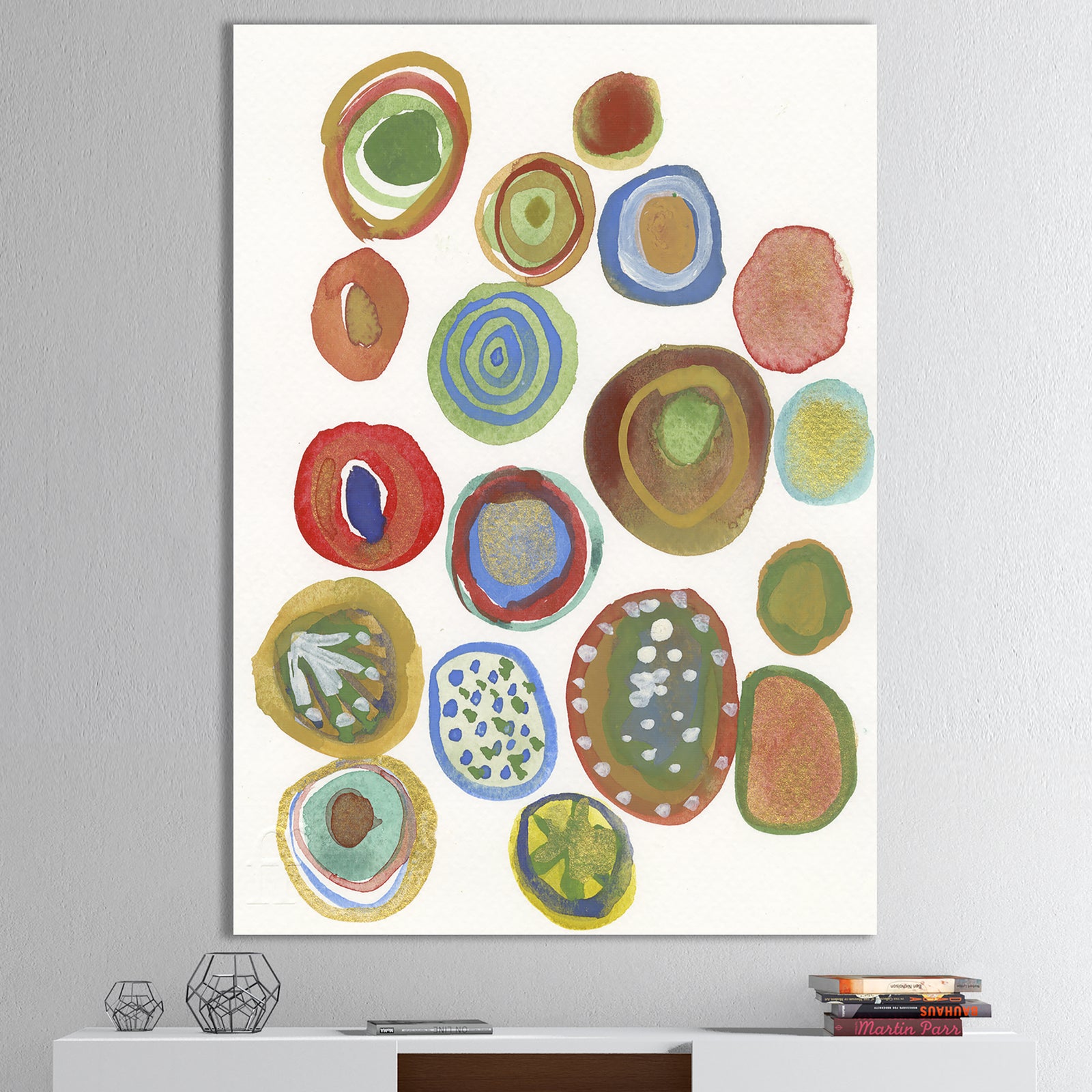 Circular Composition II - Mid-Century Modern Canvas Artwork