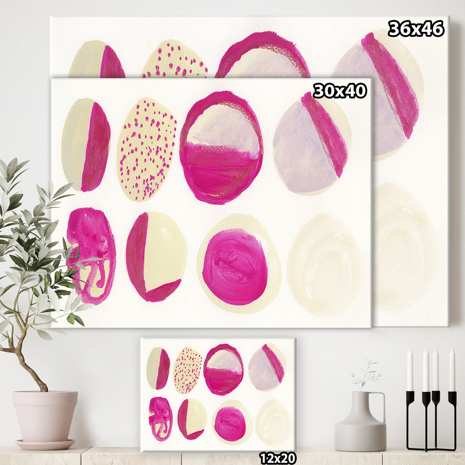 Circular Composition II - Mid-Century Modern Canvas Art Print