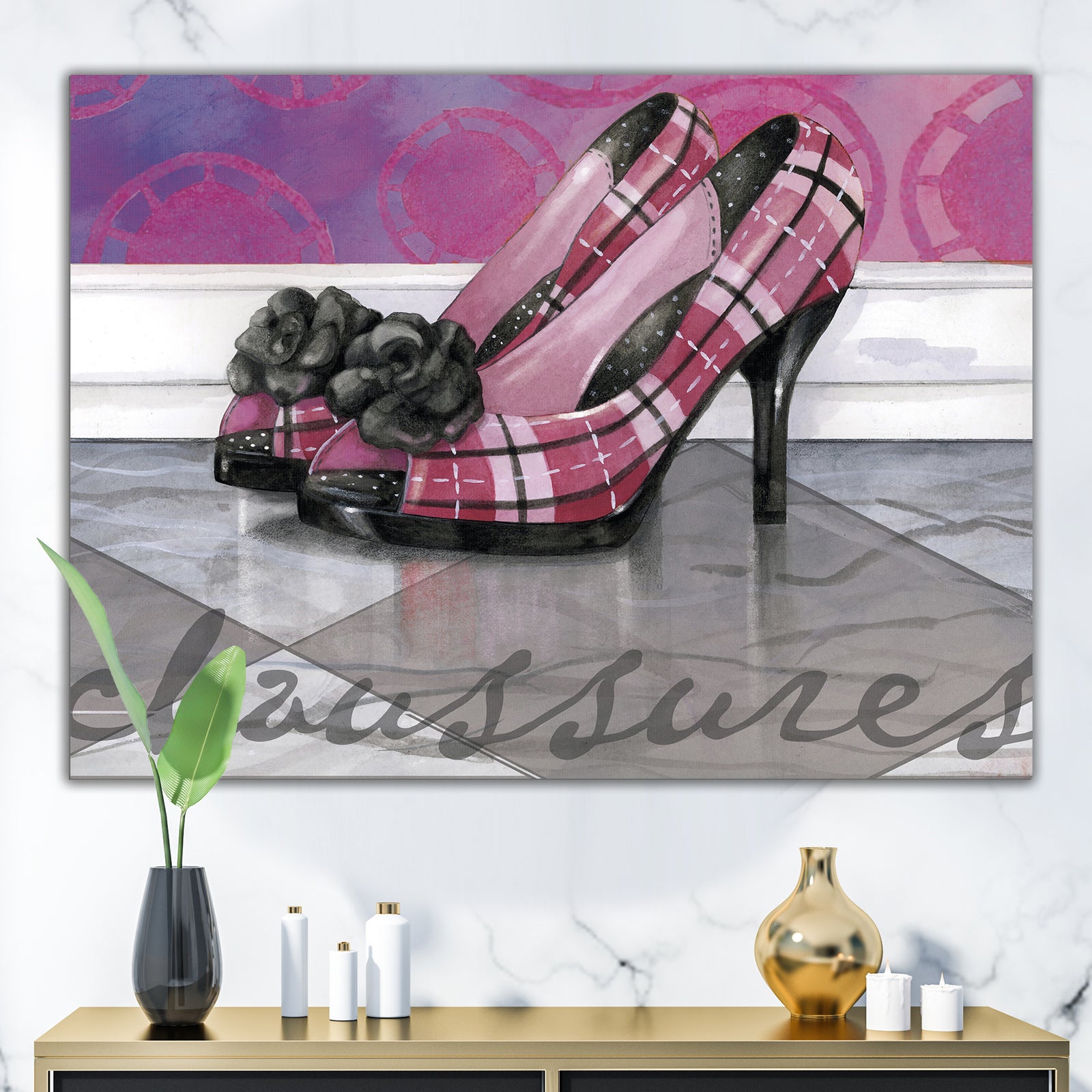 Plaid Heels - Fashion Gallery-wrapped Canvas