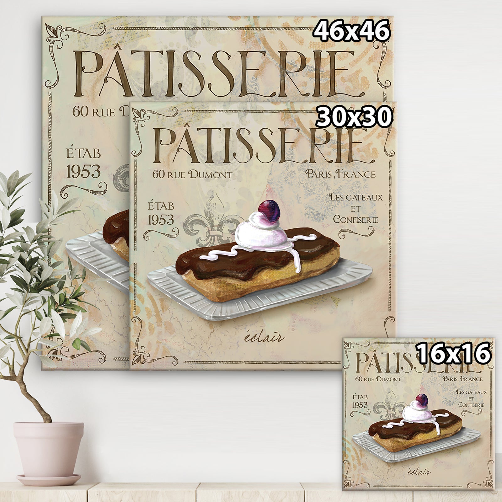 Patisserie 3 - Cottage Gallery-wrapped Canvas