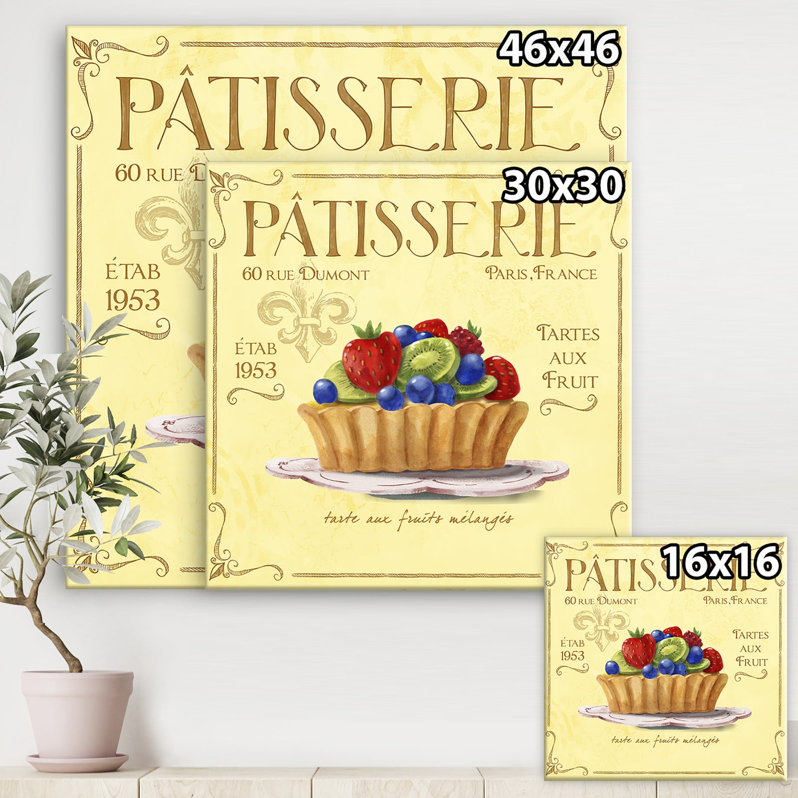 Patisserie 7 - Cottage Premium Canvas Wall Art