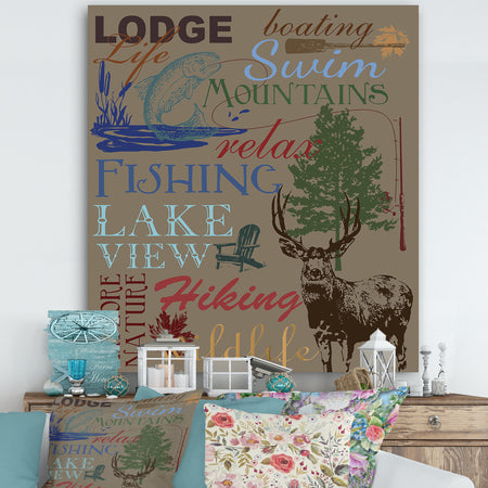 Lodge Type Throw - Lake House Canvas Art Print