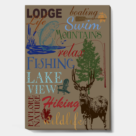 Lodge Type Throw - Lake House Canvas Art Print