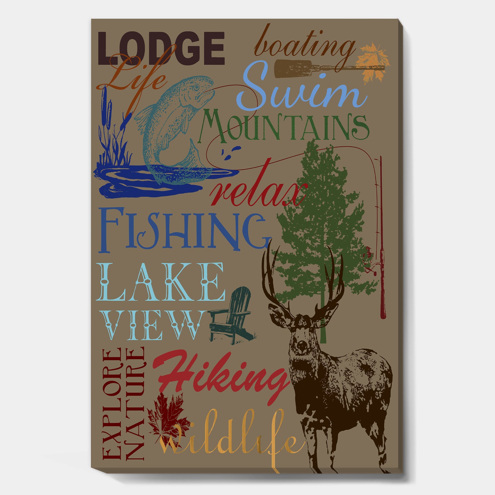 Lodge Type Throw - Lake House Canvas Art Print
