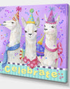 Llama Party - Modern & Contemporary Gallery-wrapped Canvas