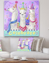 Llama Party - Modern & Contemporary Gallery-wrapped Canvas