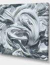 Waves of White Gray Paint - Modern & Contemporary Premium Canvas Wall Art
