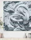 Waves of White Gray Paint - Modern & Contemporary Premium Canvas Wall Art