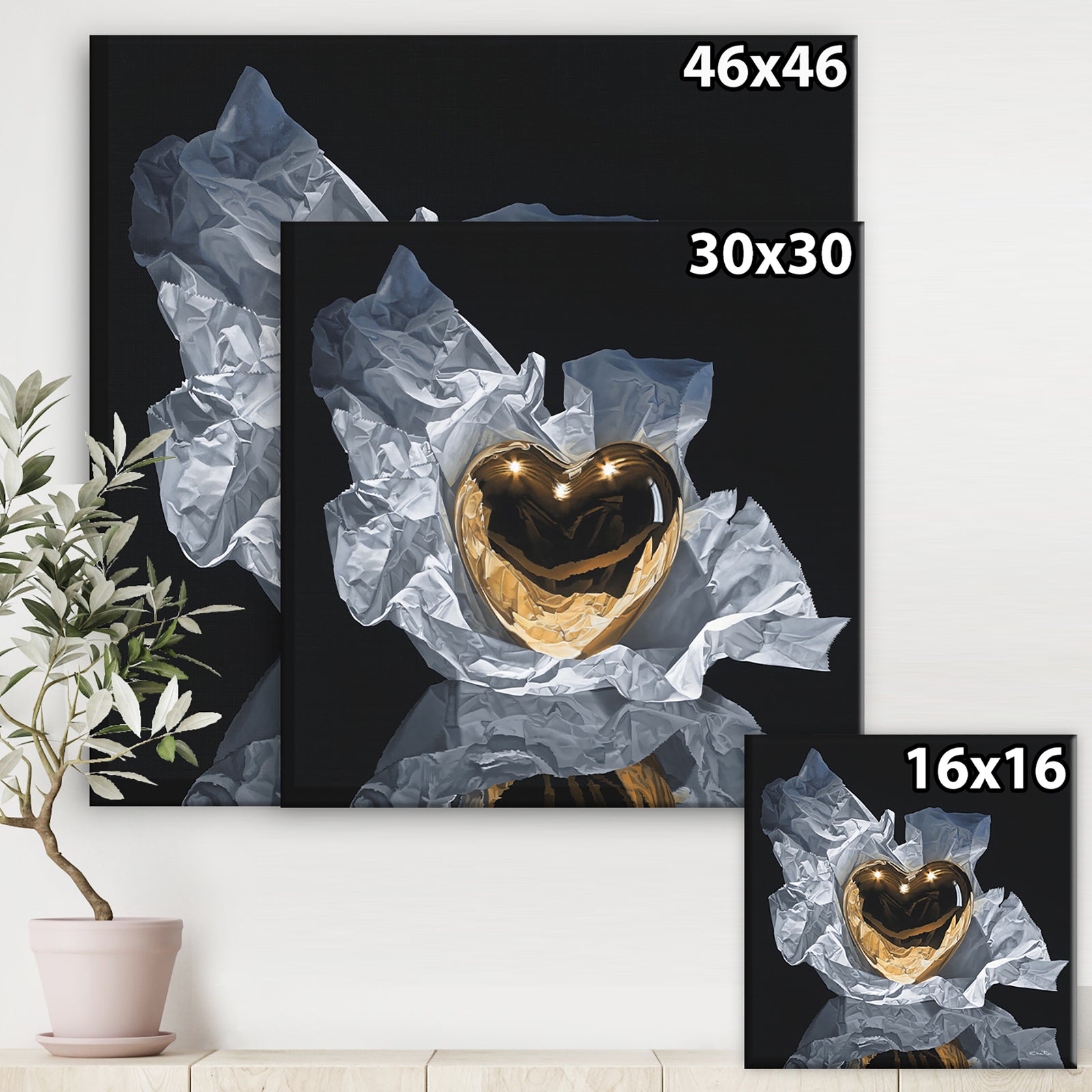 Heart Of Gold - Modern & Contemporary Canvas Wall Art
