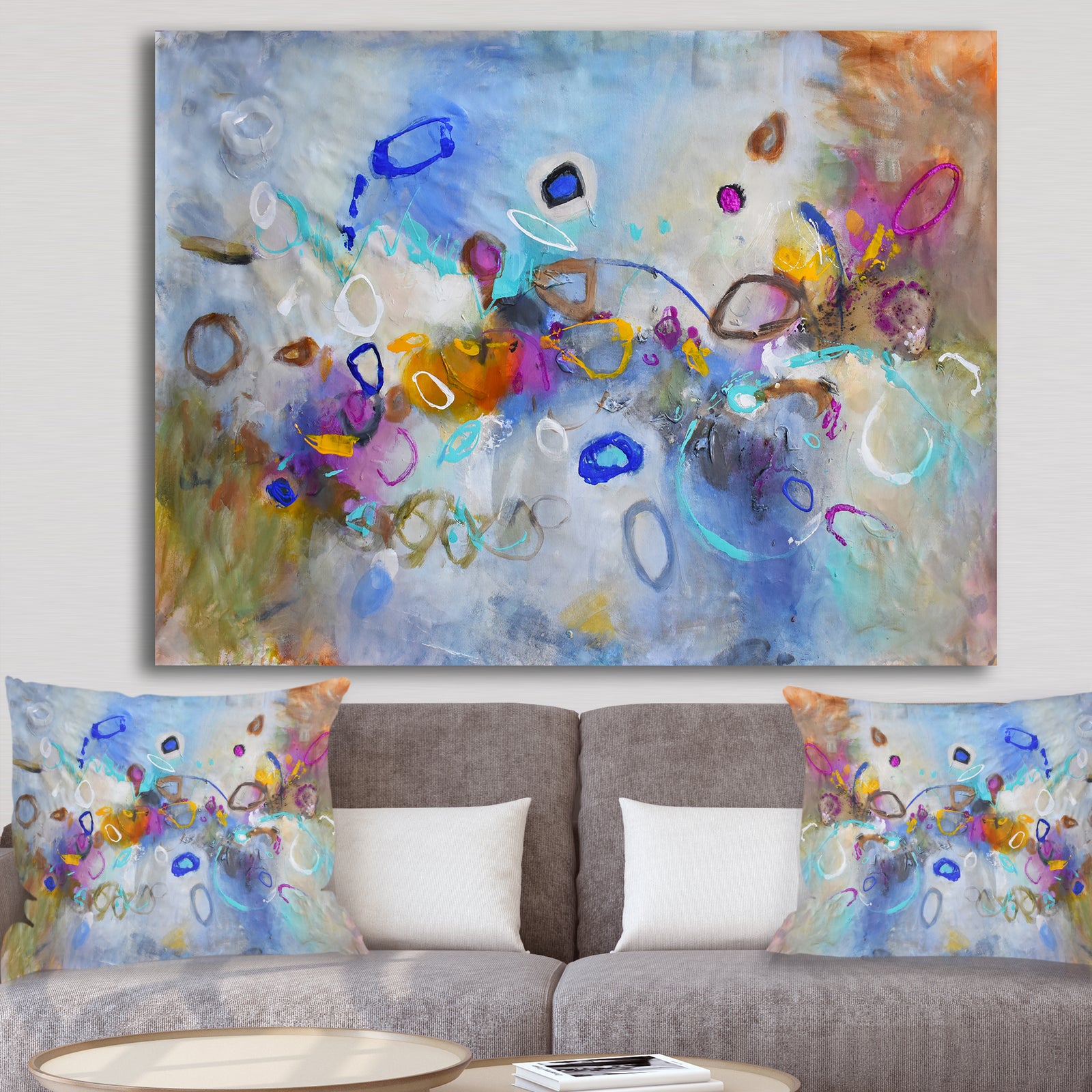 Energetic Dance Of Yellow And Blue - Gallery-wrapped Canvas