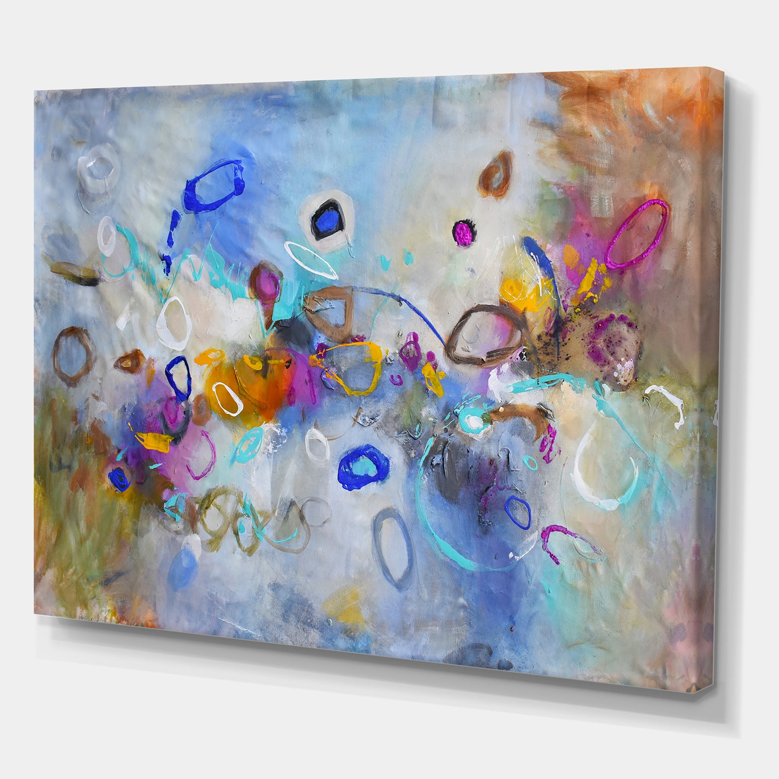 Energetic Dance Of Yellow And Blue - Gallery-wrapped Canvas