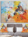 Blue And Yellow Color Spatters II - Modern & Contemporary Canvas Art Print