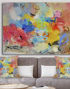 Blue And Yellow Color Spatters III - Modern & Contemporary Gallery-wrapped Canvas