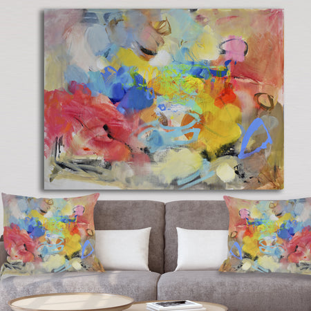Blue And Yellow Color Spatters III - Modern & Contemporary Gallery-wrapped Canvas