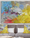 Blue And Yellow Color Spatters I - Modern & Contemporary Canvas Artwork