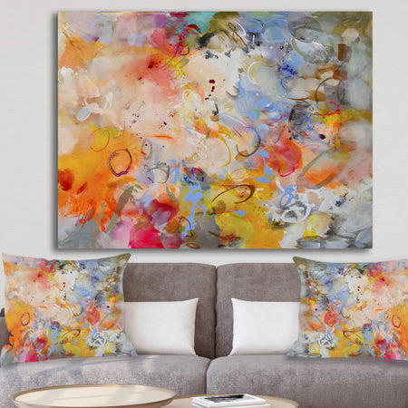Blue And Yellow Color Whirls - Modern & Contemporary Premium Canvas Wall Art