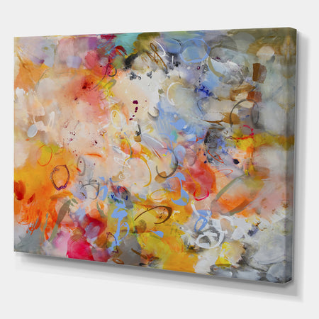 Blue And Yellow Color Whirls - Modern & Contemporary Premium Canvas Wall Art