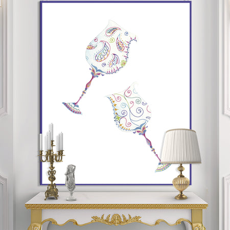 Crystal Paisley Wineglasses - Fashion Premium Canvas Wall Art
