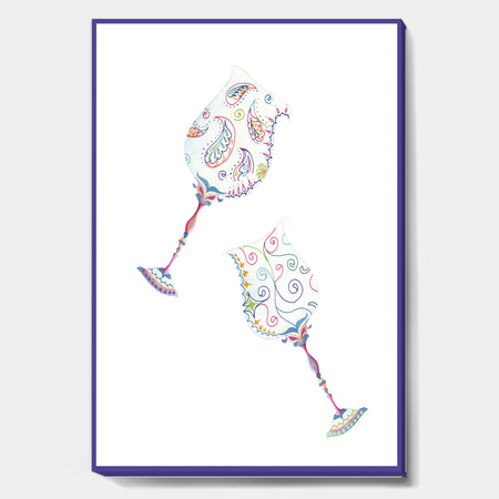 Crystal Paisley Wineglasses - Fashion Premium Canvas Wall Art