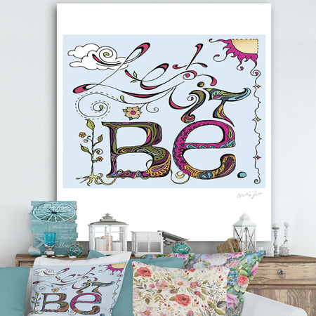 Let It Be Flower Power - Cottage Canvas Wall Art