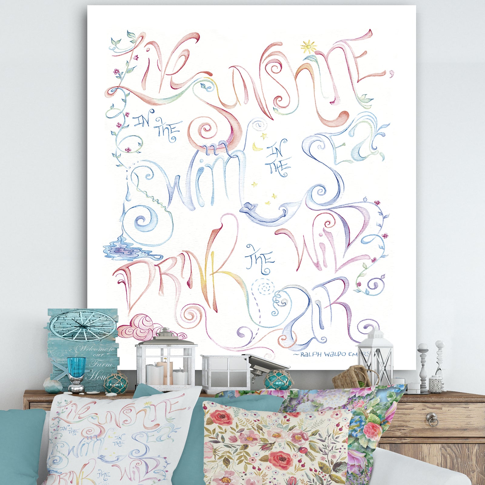 Live the Sunshine - Cottage Canvas Art Print