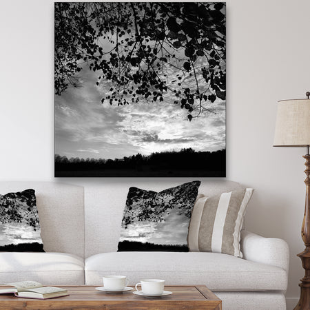 Sundown Square B&W - Cottage Premium Canvas Wall Art