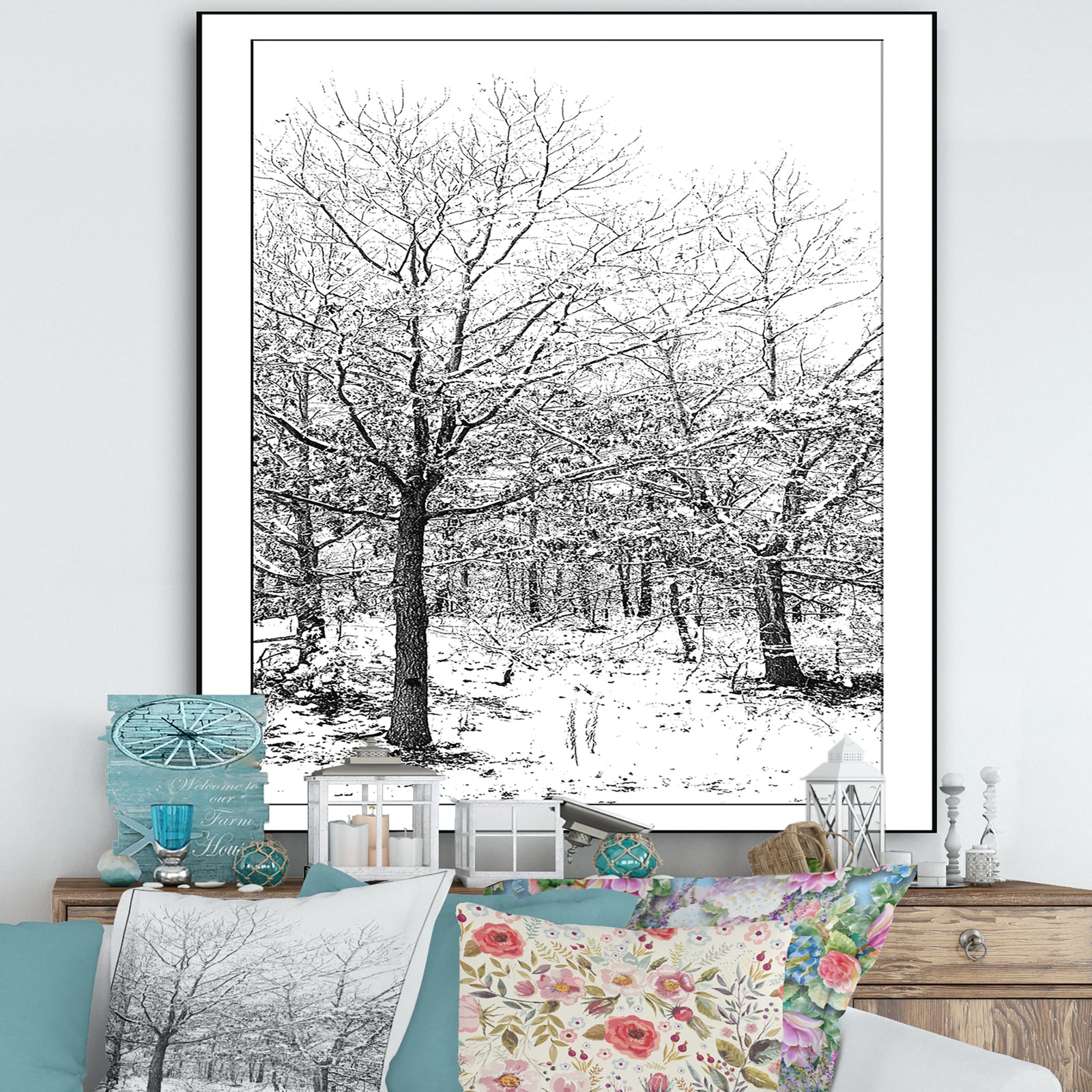 Silent Snow Fall - Cottage Canvas Artwork
