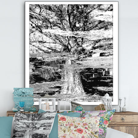 Tree In Reflection And Algea - Cottage Premium Canvas Wall Art
