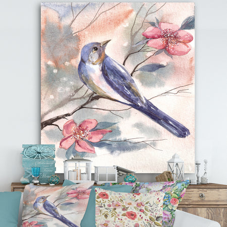 Watercolor Bird - Cottage Canvas Art Print