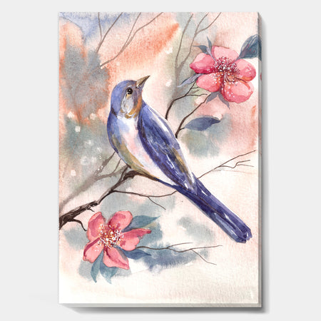 Watercolor Bird - Cottage Canvas Art Print