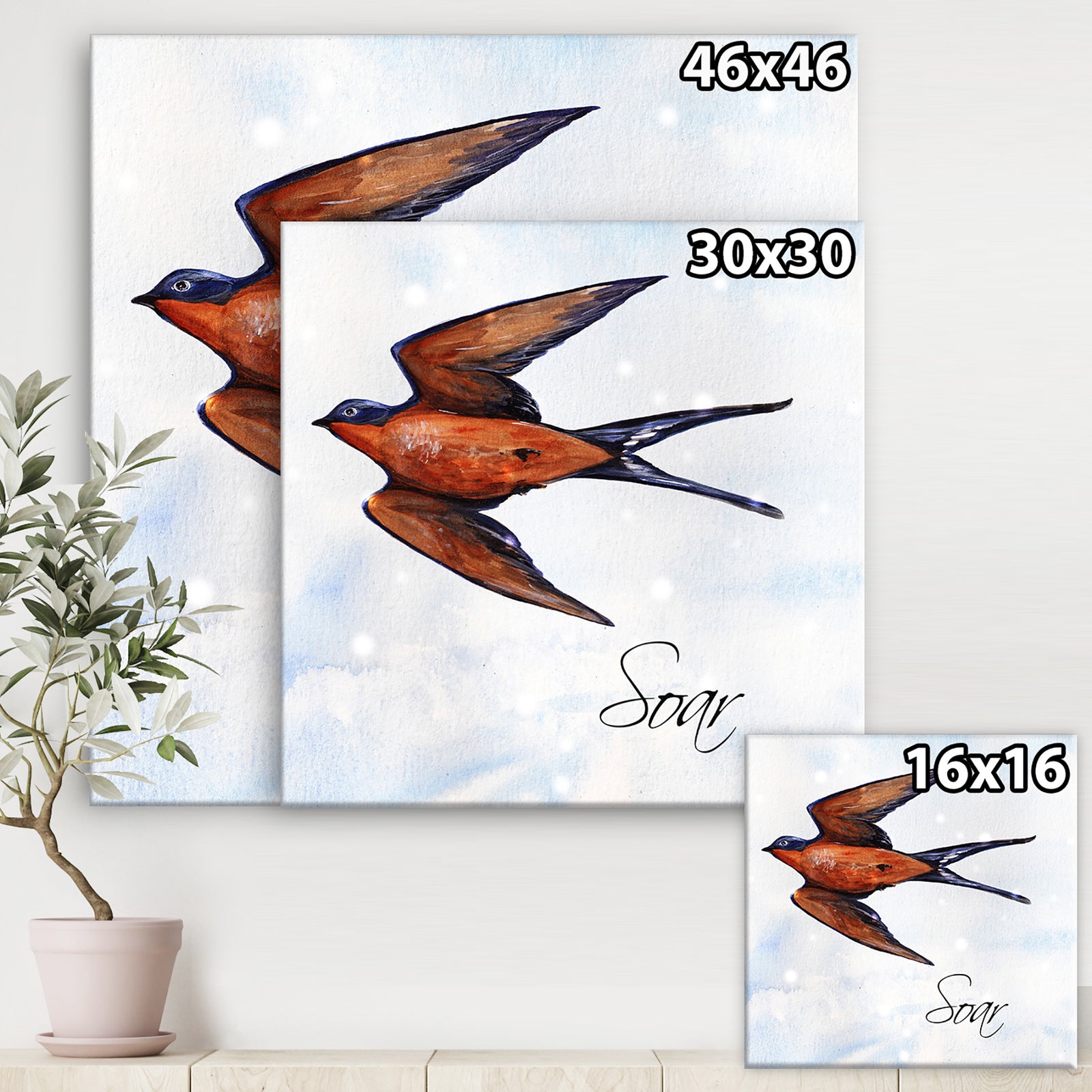 Bird Inspiration II - Cottage Canvas Artwork