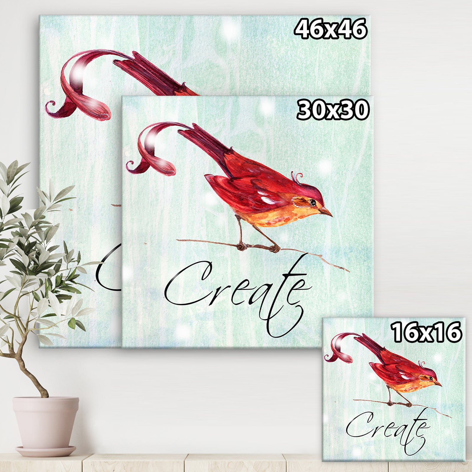 Bird Inspiration V - Cottage Canvas Art Print