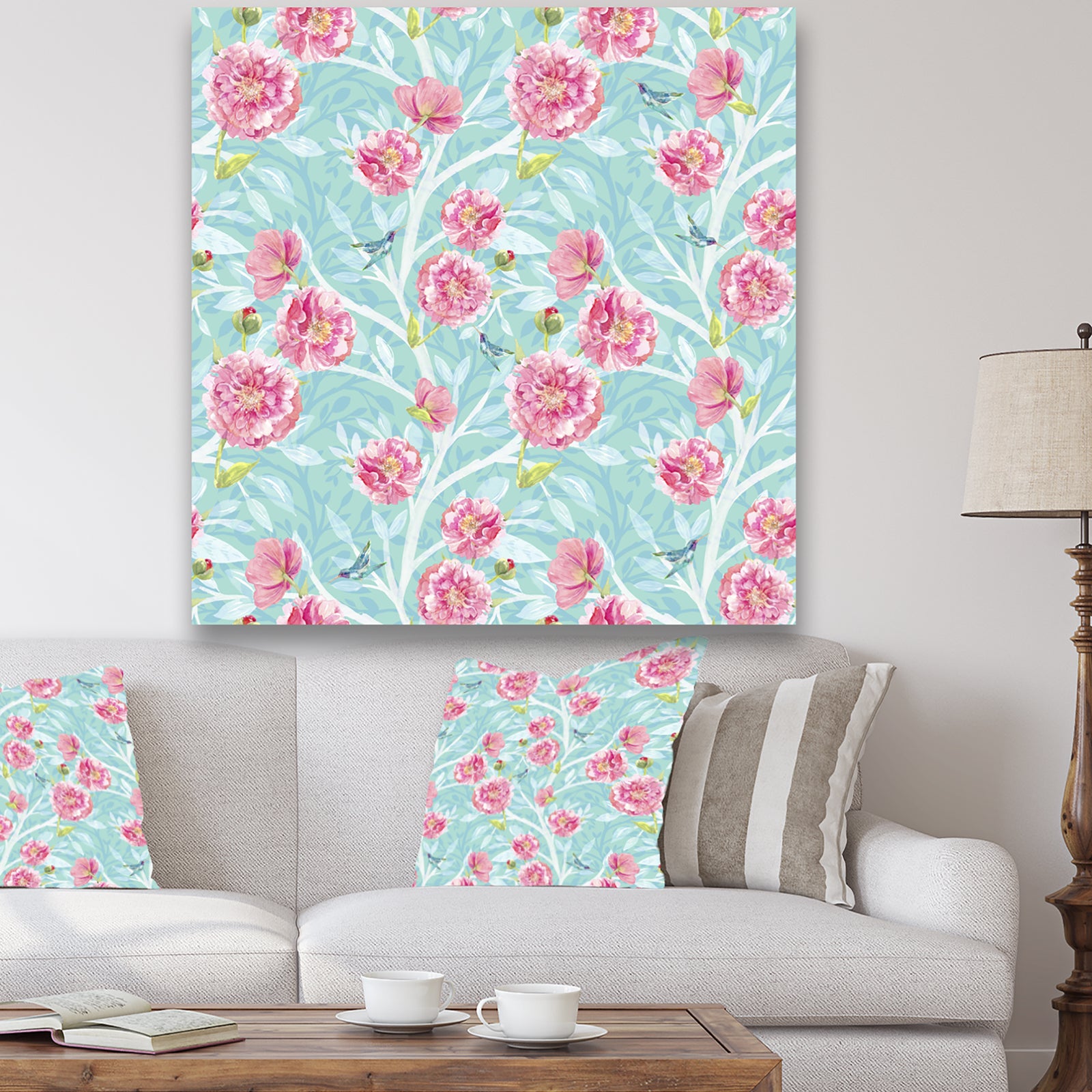 Evening Garden Pattern I - Cottage Gallery-wrapped Canvas