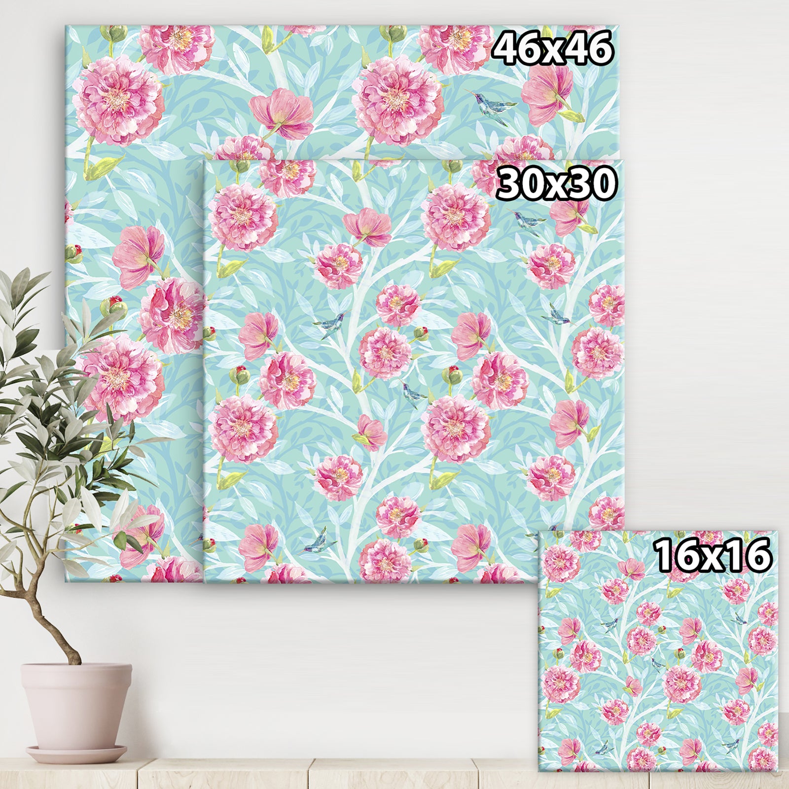 Evening Garden Pattern I - Cottage Gallery-wrapped Canvas
