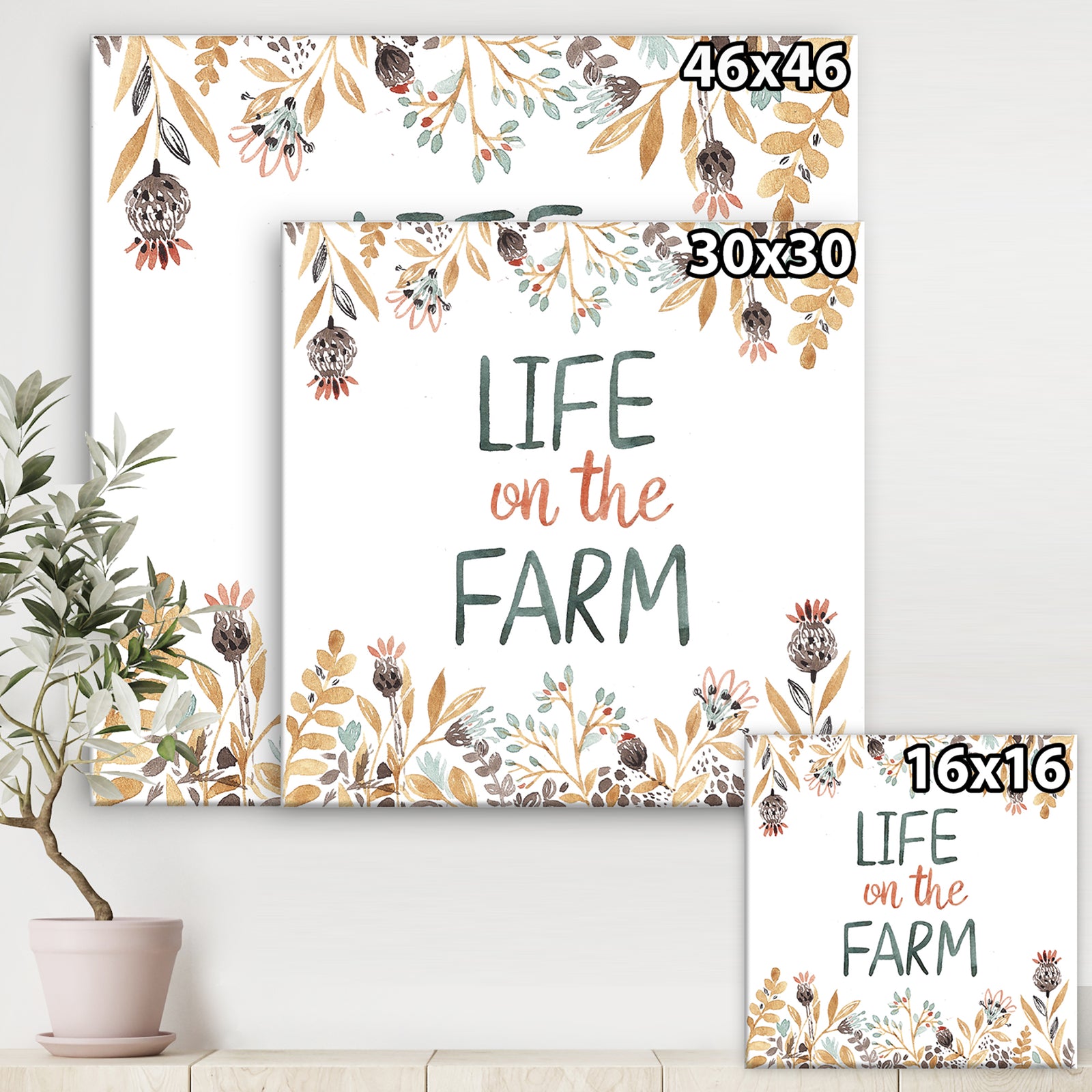 Life On The Farm - Cottage Canvas Wall Art