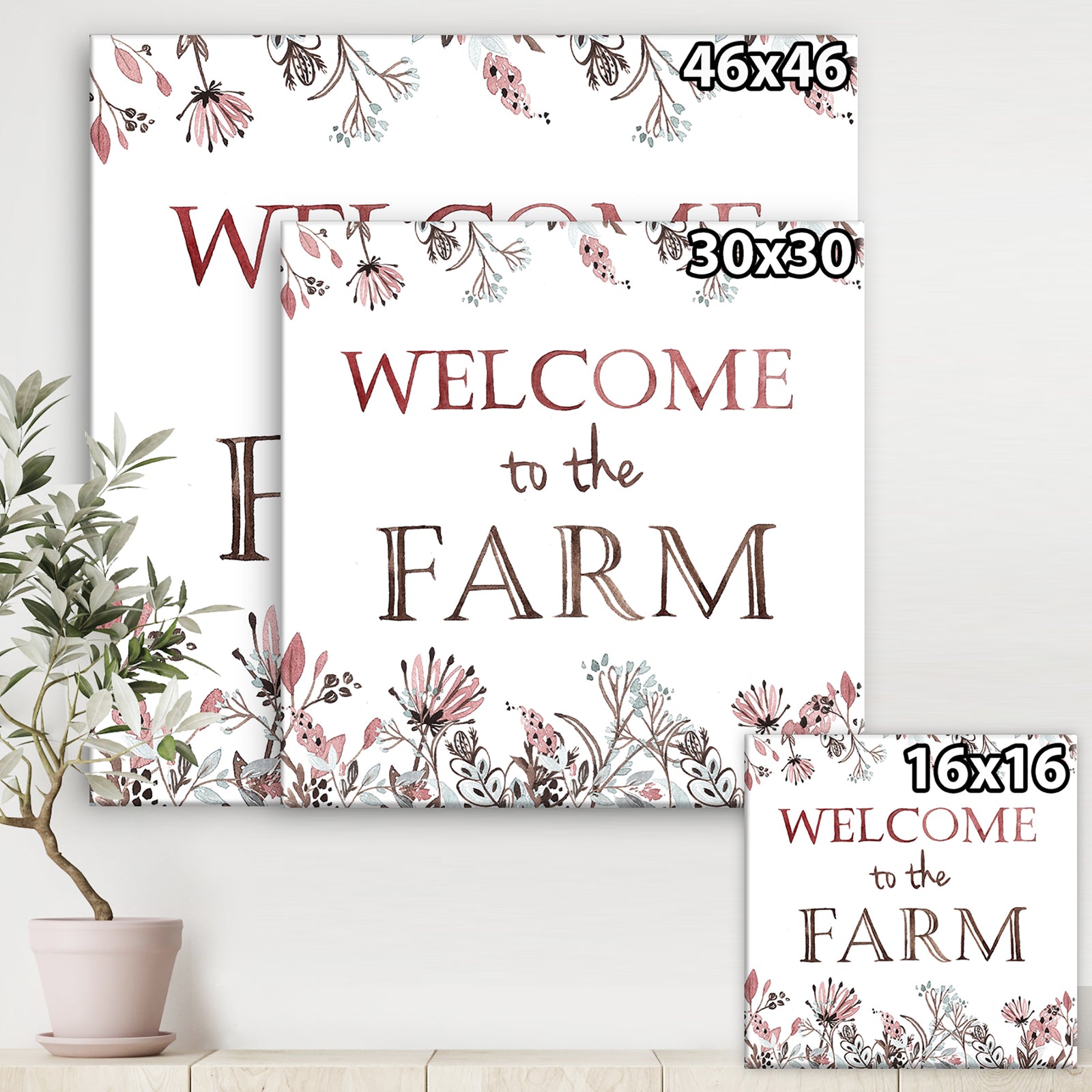 Welcome To The Farm - Cottage Canvas Art Print