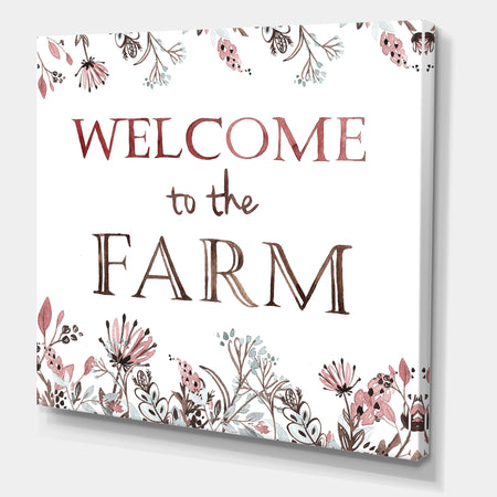 Welcome To The Farm - Cottage Canvas Art Print