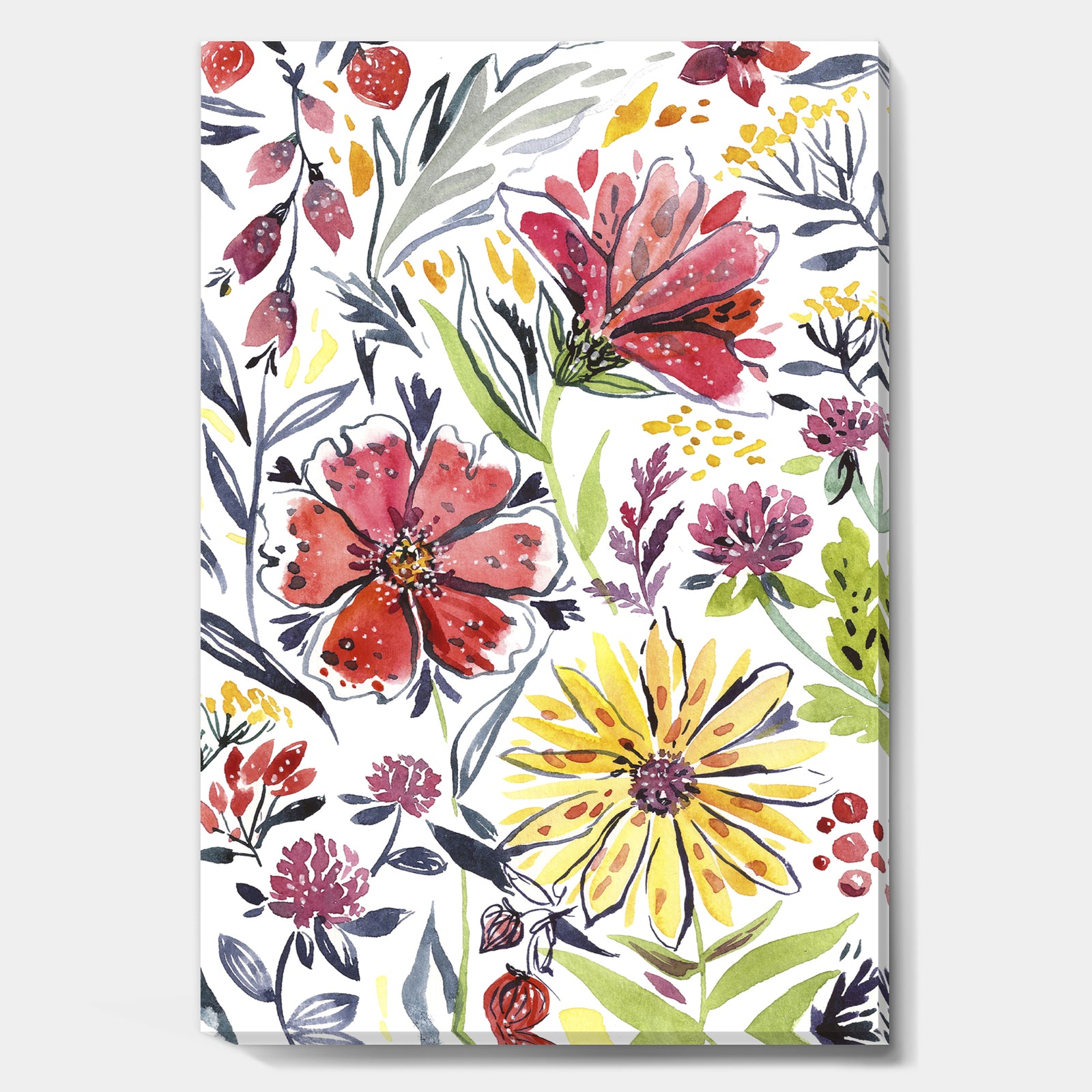 Wildflowers 1 - Cottage Canvas Artwork